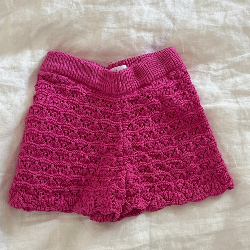 Zara Kids Pink Crochet Shorts